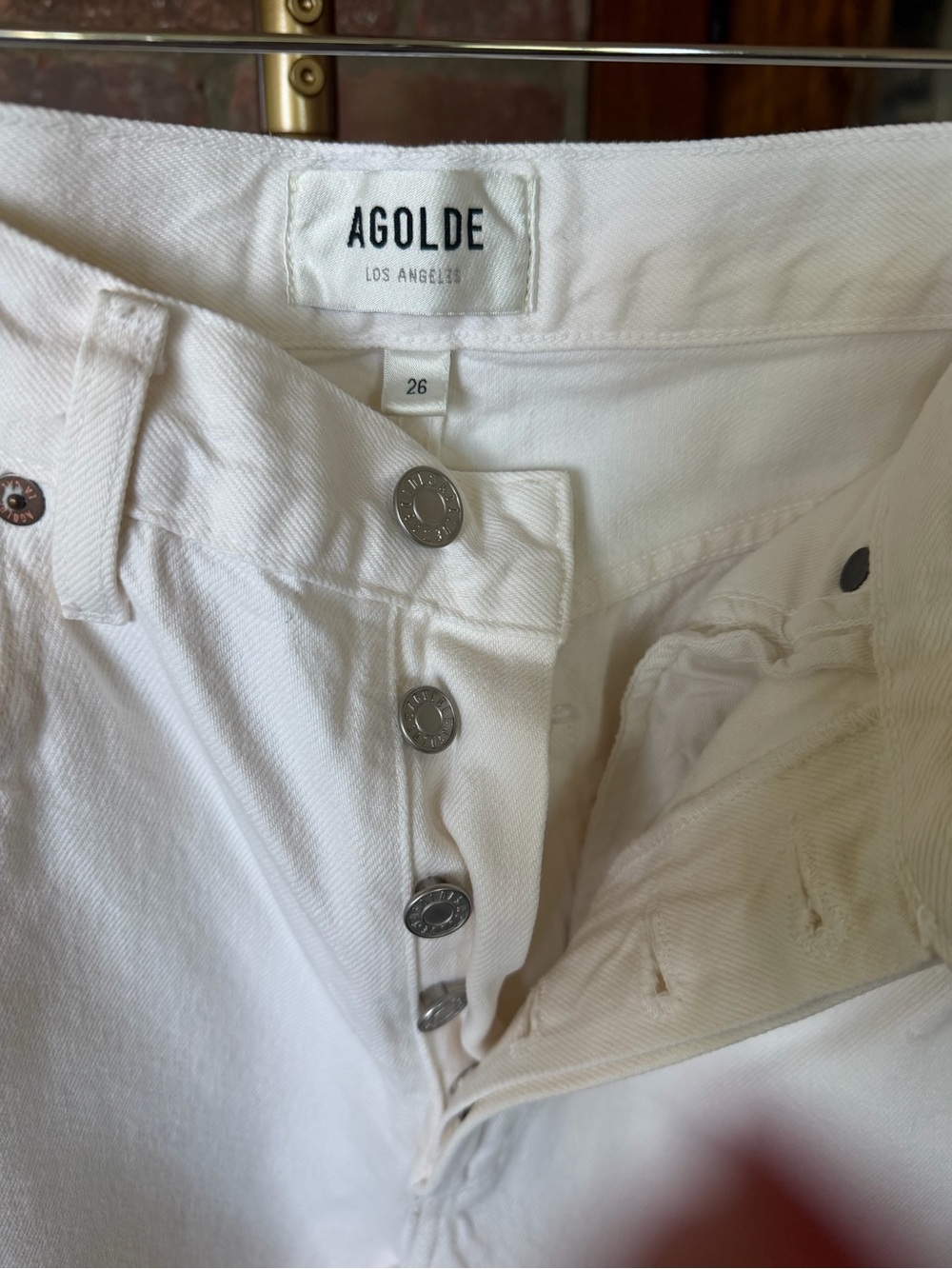 Agolde Off-White High-Rise Wide-Leg cuffed Jeans - Picture 2 of 3